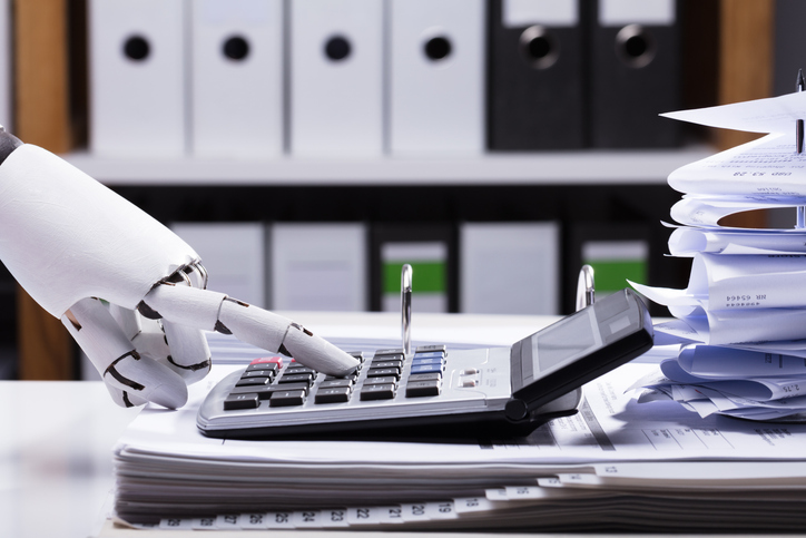 Smiling ProCharted  accountant help a client